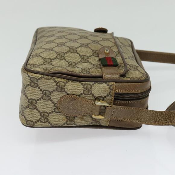 GUCCI GG Supreme Web Sherry Line Bag Pvc Beige Gold 904 02 049 - Picture 5 of 16